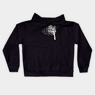 Leaves falling off tree Kids Hoodie